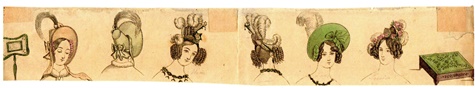 Modekupfer 1835 Biedermeier historische Kostüme Verleih